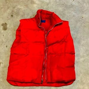 Red puffer vest
